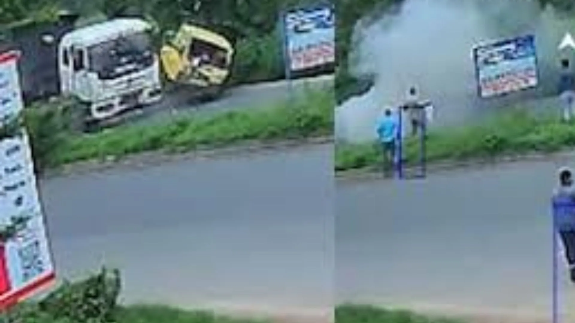 स्कूल वैन-डंपर में जोरदार टक्कर से 13 बच्चे घायल: टीचर समेत 13 बच्चे घायल ... कांवड़ियों ने की मदद, चालक की तलाश जारी