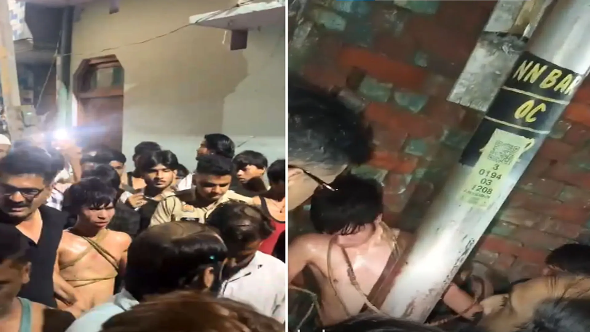 Bareilly: भीड़ ने जानवरों से गलत काम करने वाला पकड़ा, पुलिस के सामने ही खंभे से बांध दिया