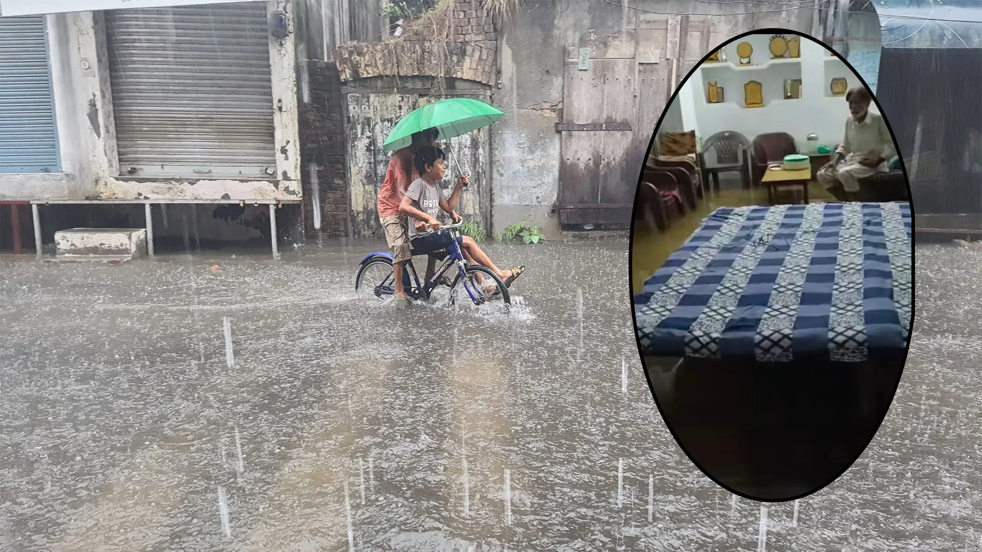 रामपुर: झमाझम बारिश से सड़कों पर जल भराव...घरों के अंदर घुसा पानी