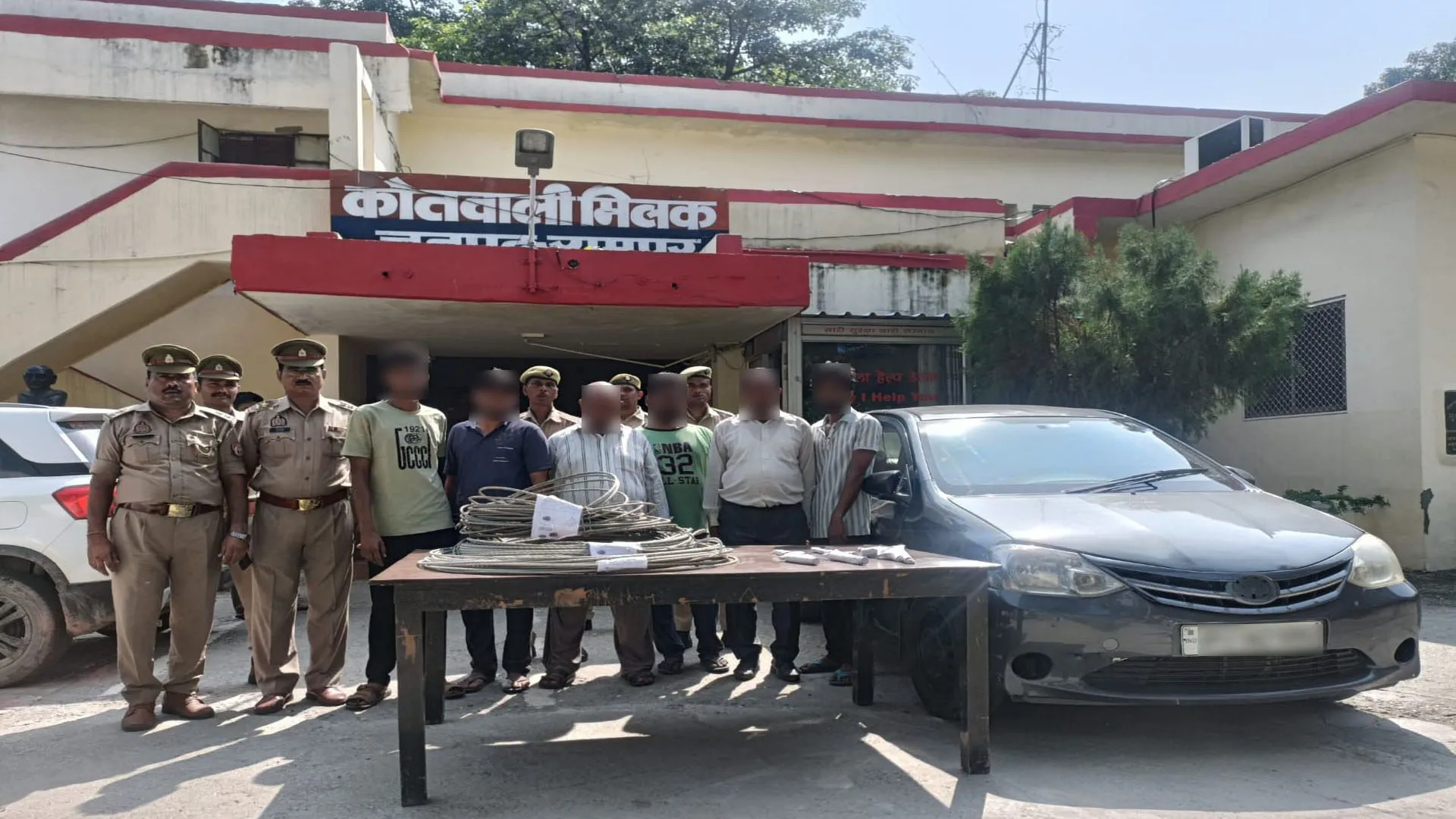 रामपुर: तार चोर गिरोह गैंग पर मिलक पुलिस की कार्रवाई...6 सदस्य किए गए गिरफ्तार