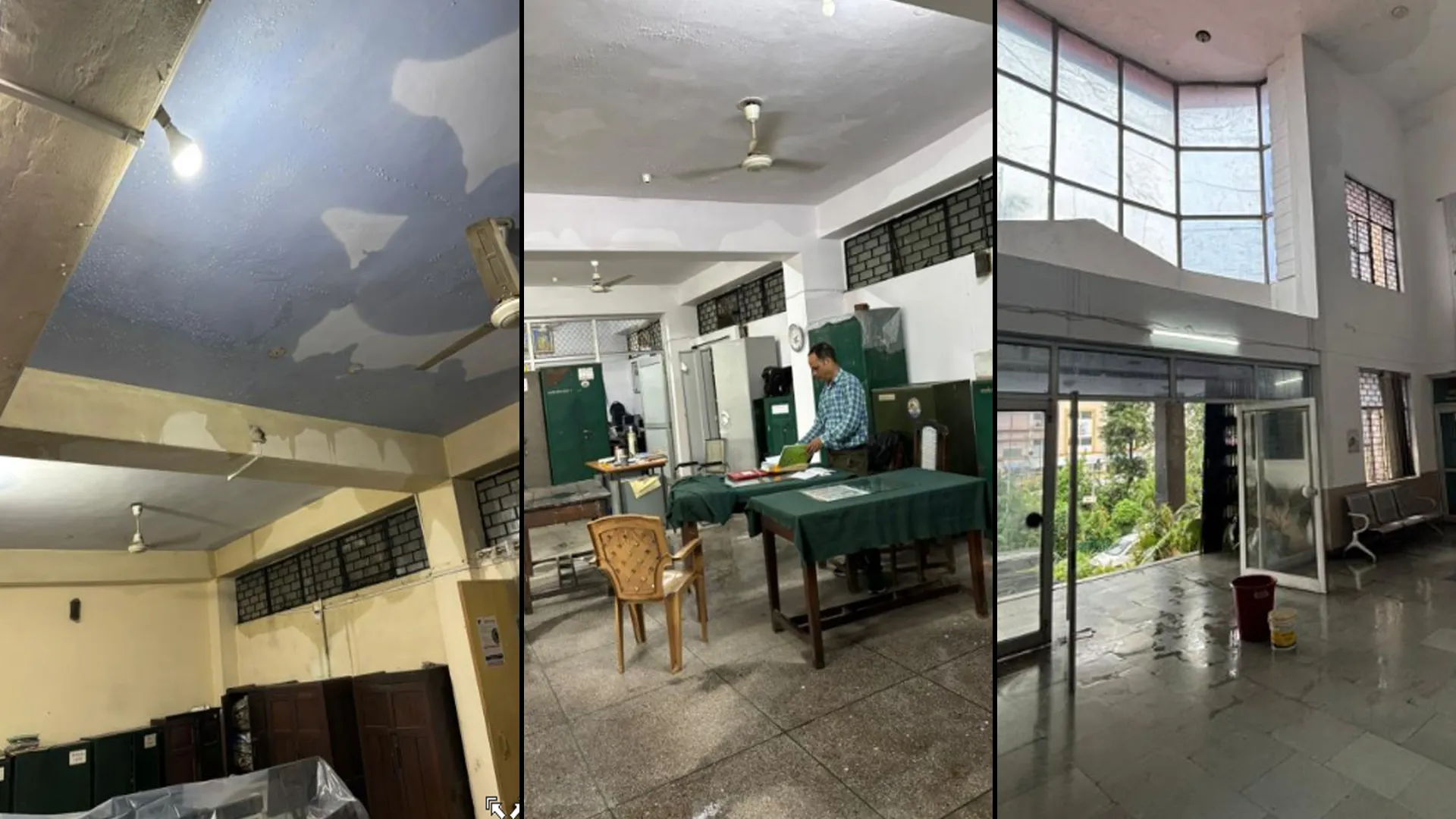 बरेली : सरकारी कार्यालयों की छतों से टपक रहा पानी