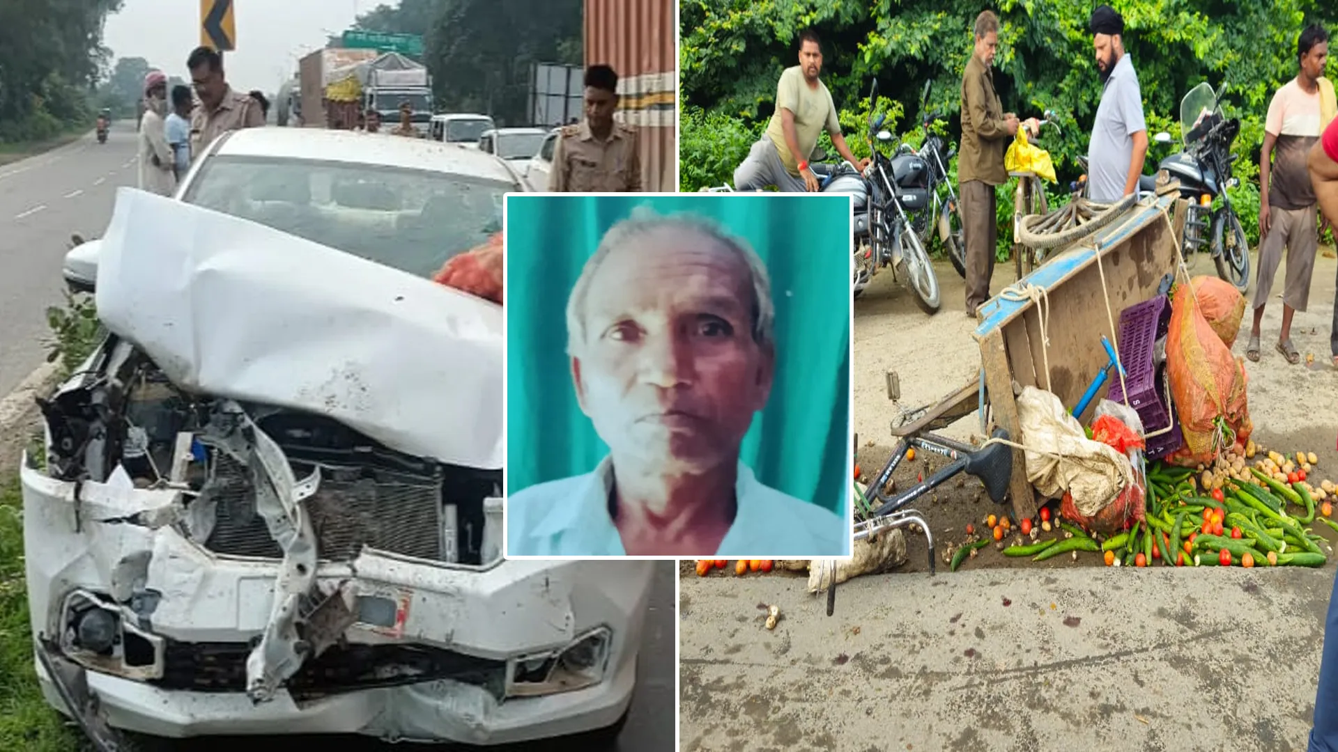 शाहजहांपुर : हाईवे पर कार की ठोकर से सब्जी विक्रेता की मौत, छह घायल