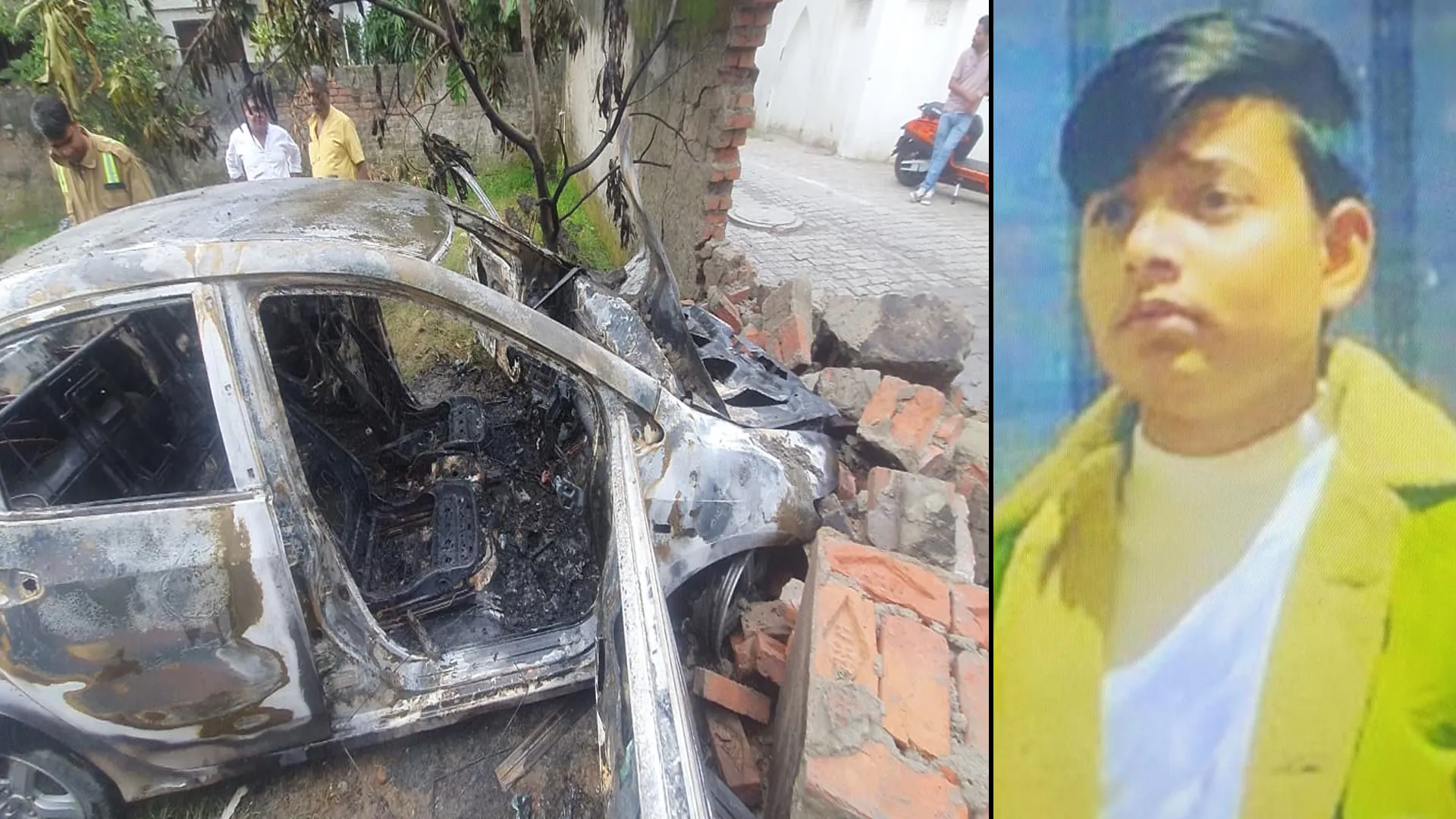 रामपुर : अनियंत्रित कार गैराज से टकराई, दीवार गिरने से युवक की मौत