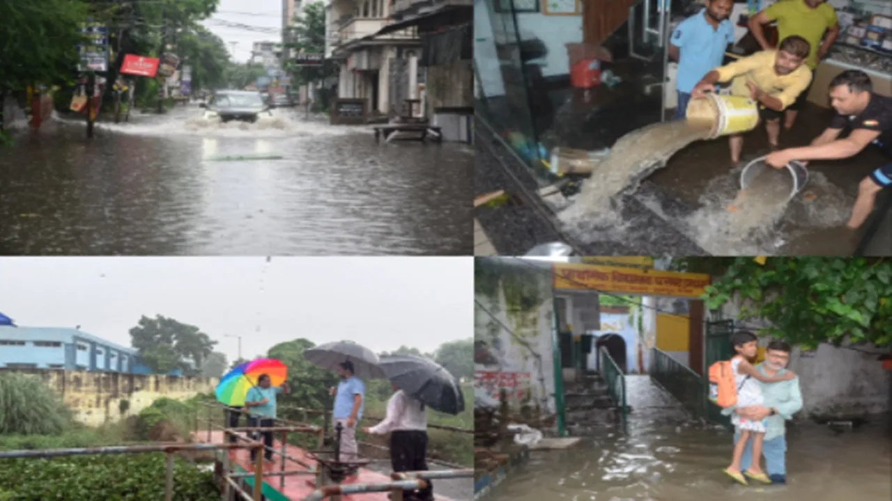 कानपुर में मूसलाधार बारिश से जीवन अस्त-व्यस्त, सड़कें उफनाईं, खलवा पुल भरा, परमट कॉरिडोर डूबा