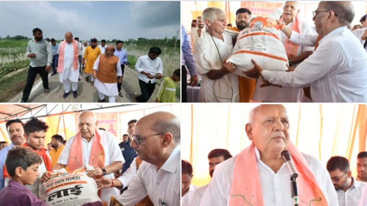 बहराइच में बारिश के कारण बढ़ा घाघरा का जलस्तर, कृषि मंत्री शाही ने किया निरीक्षण, पीड़ितों का बांटा खाद्यान्न किट 