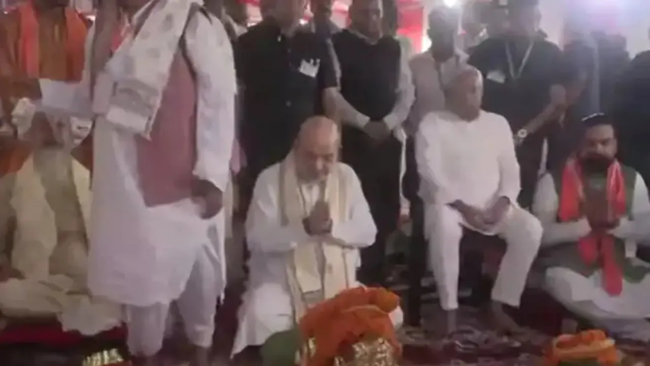 अमित शाह ने सीतामढ़ी में रखी जानकी मंदिर के पुनर्विकास की आधारशिला, सीएम नीतीश भी रहे मौजूद