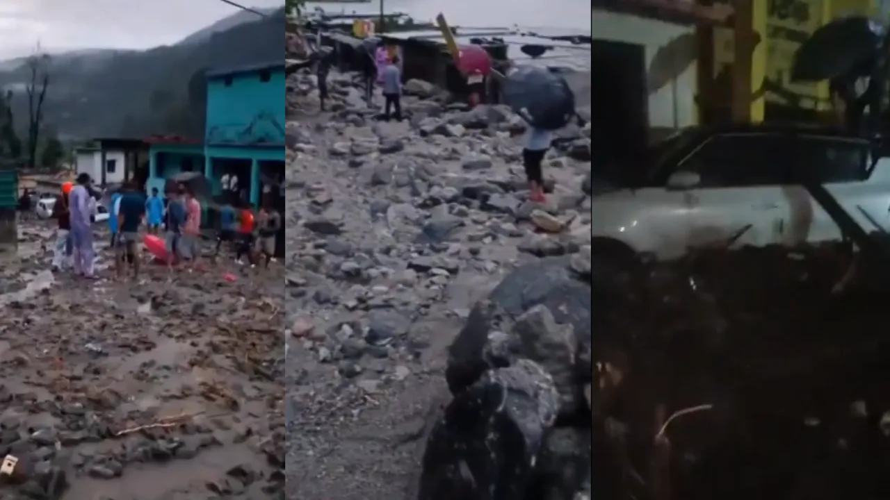 Chamoli Cloudburst: थराली में फटा बादल... घरों में घुसा मलबा, दो लापता, बंद हुए स्कूल