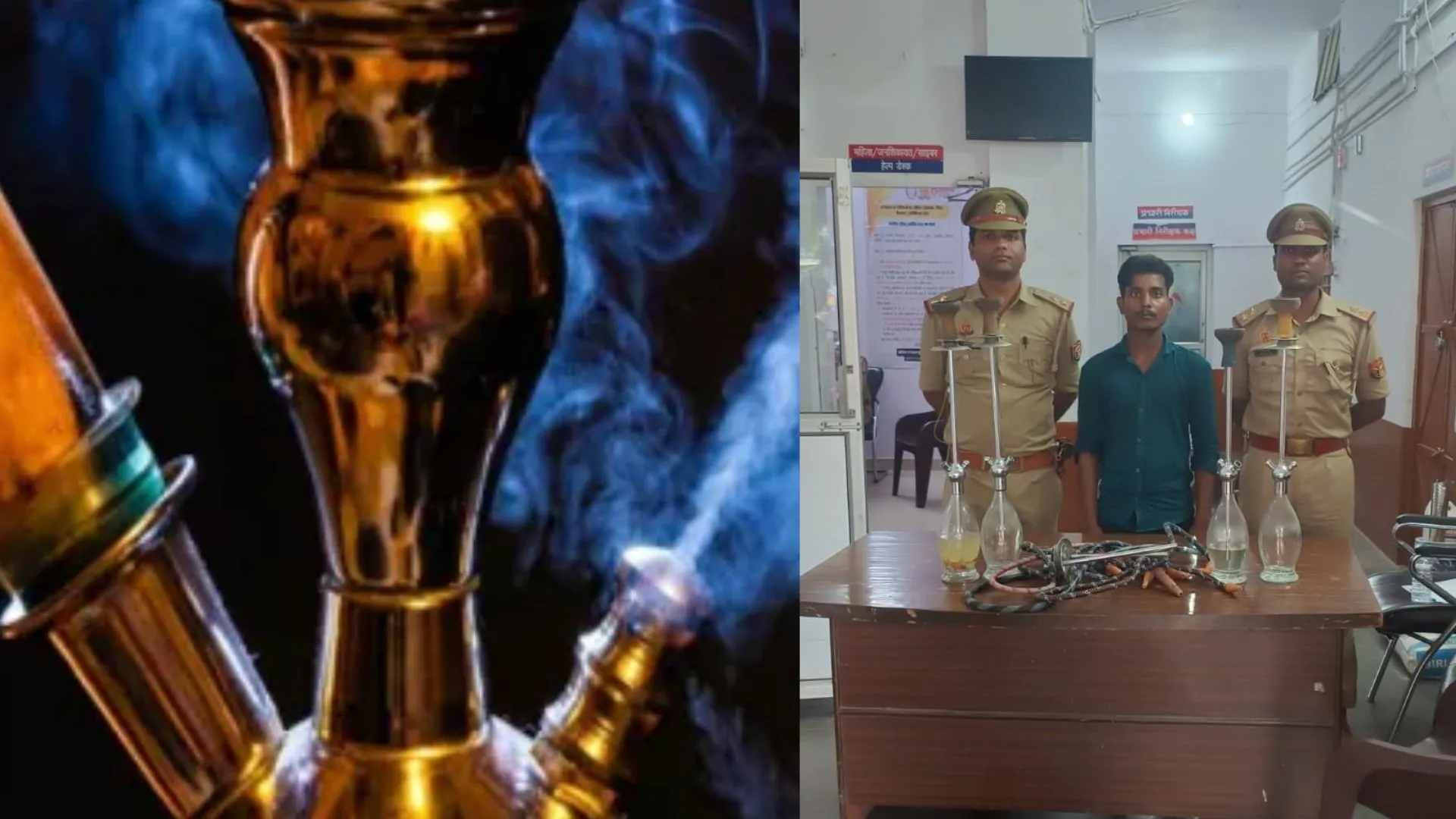 लखनऊ में कांसेप्ट हेड क्वार्टर में चल रहे हुक्का बार पर छापा: मैनेजर-मालिक फरार, एक गिरफ्तार