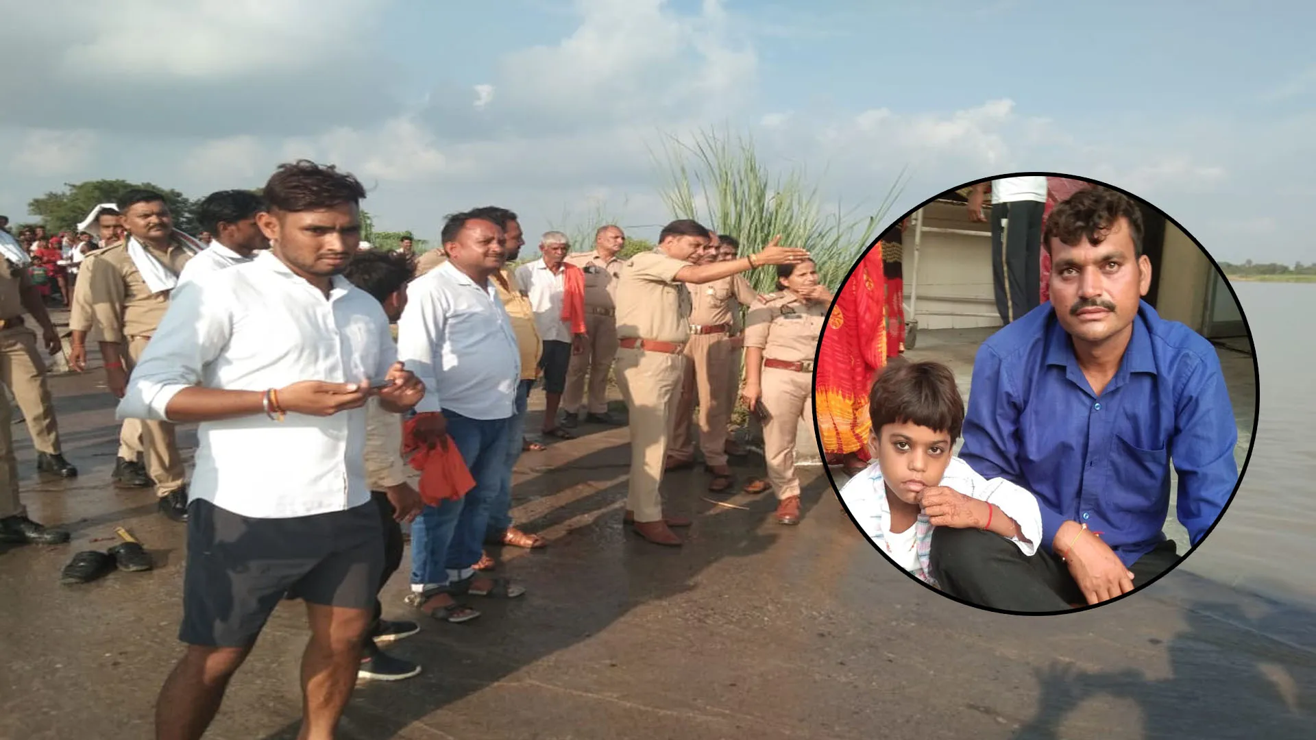 UP : बाढ़ के पानी में बहा बाइक सवार परिवार, मां की मौत, बेटी लापता