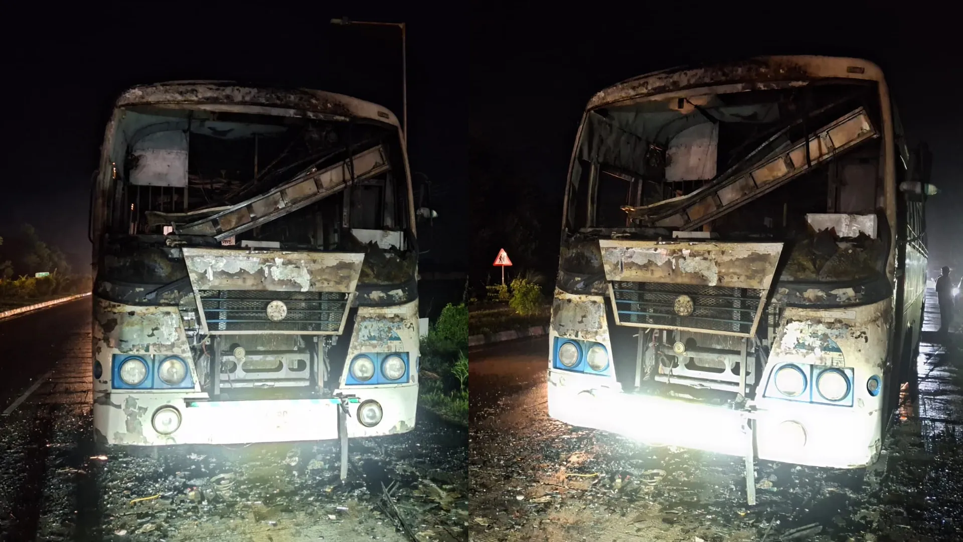 रामपुर : शार्ट सर्किट से चलती रोडवेज बस में लगी आग, मची अफरा-तफरी