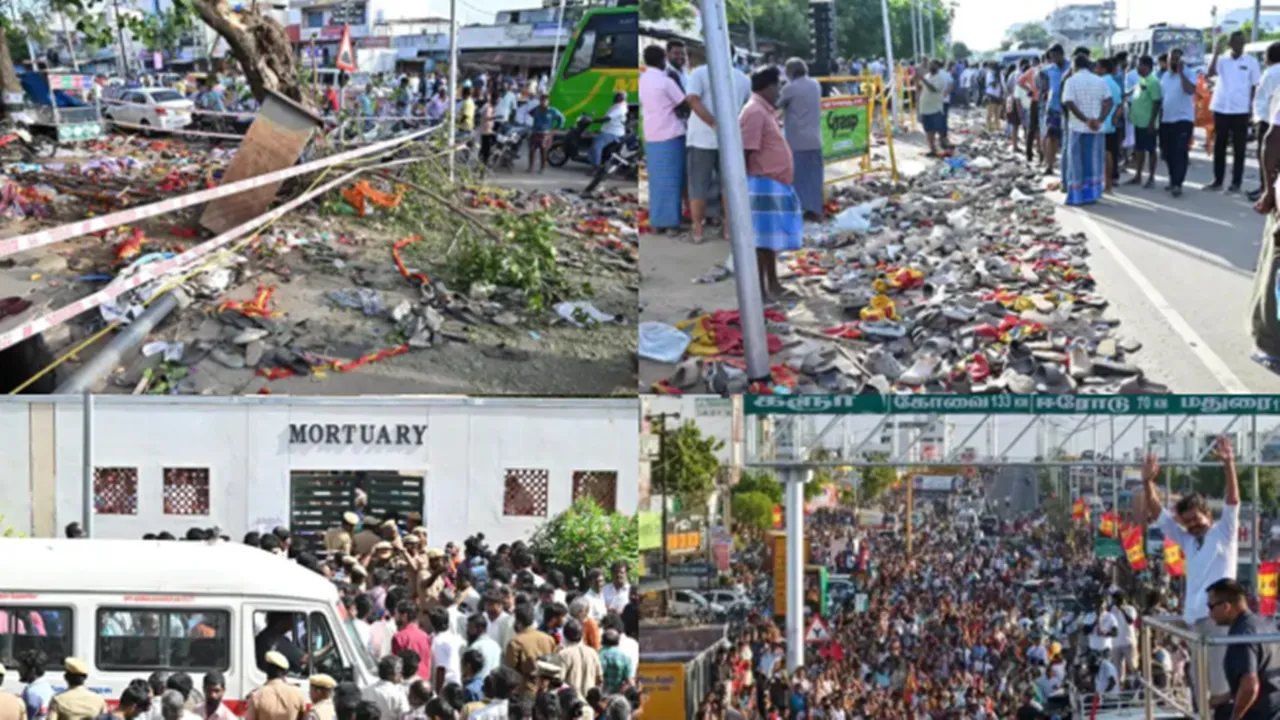Karur rally stampede: चप्पलों के ढेर और टूटे खंभे बयां कर रहे करूर में जश्न के मातम में बदलने की कहानी 