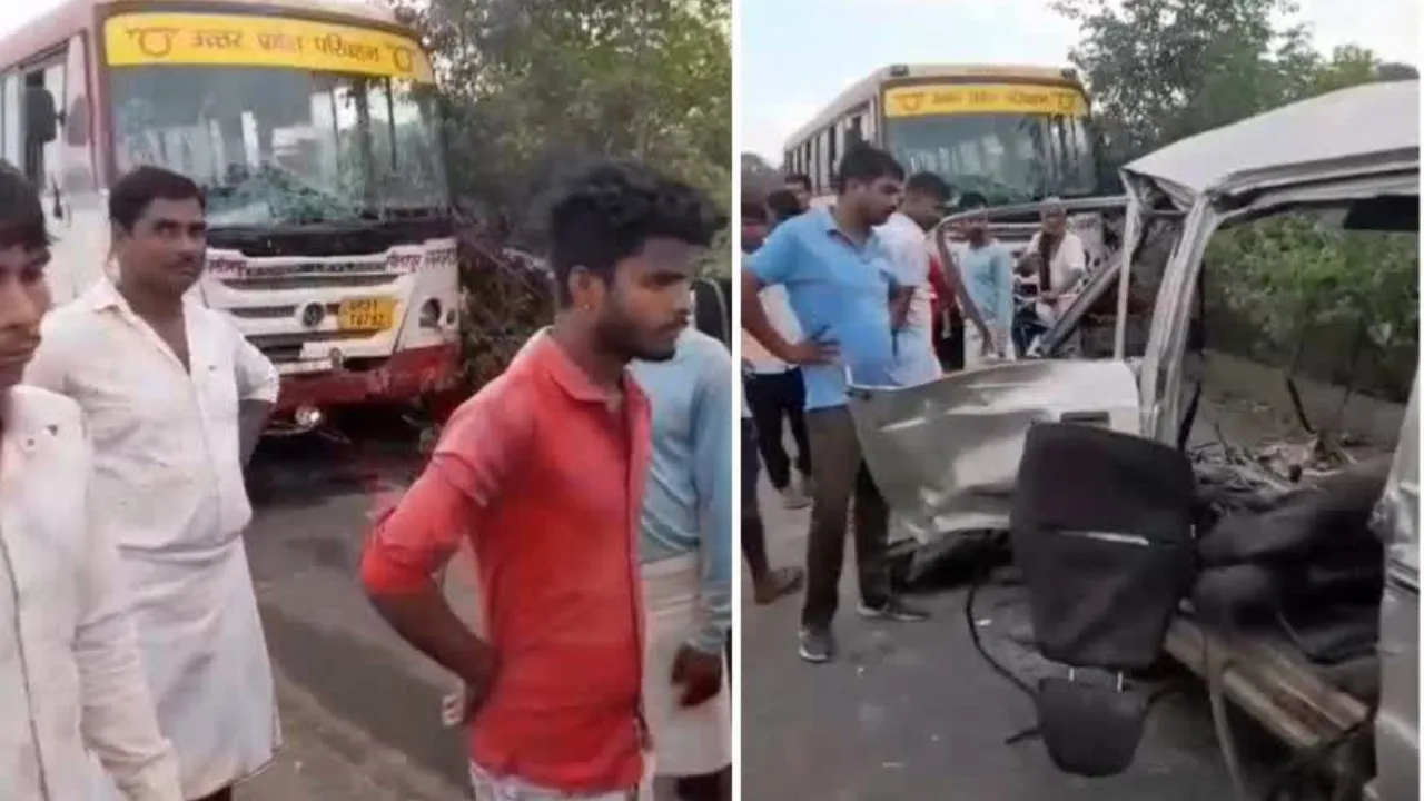 सीतापुर फोरलेन पर रोडवेज बस और वैन में भीषण टक्कर, पांच की मौत, घायलों में सात की हालत गंभीर, लखनऊ रेफर 