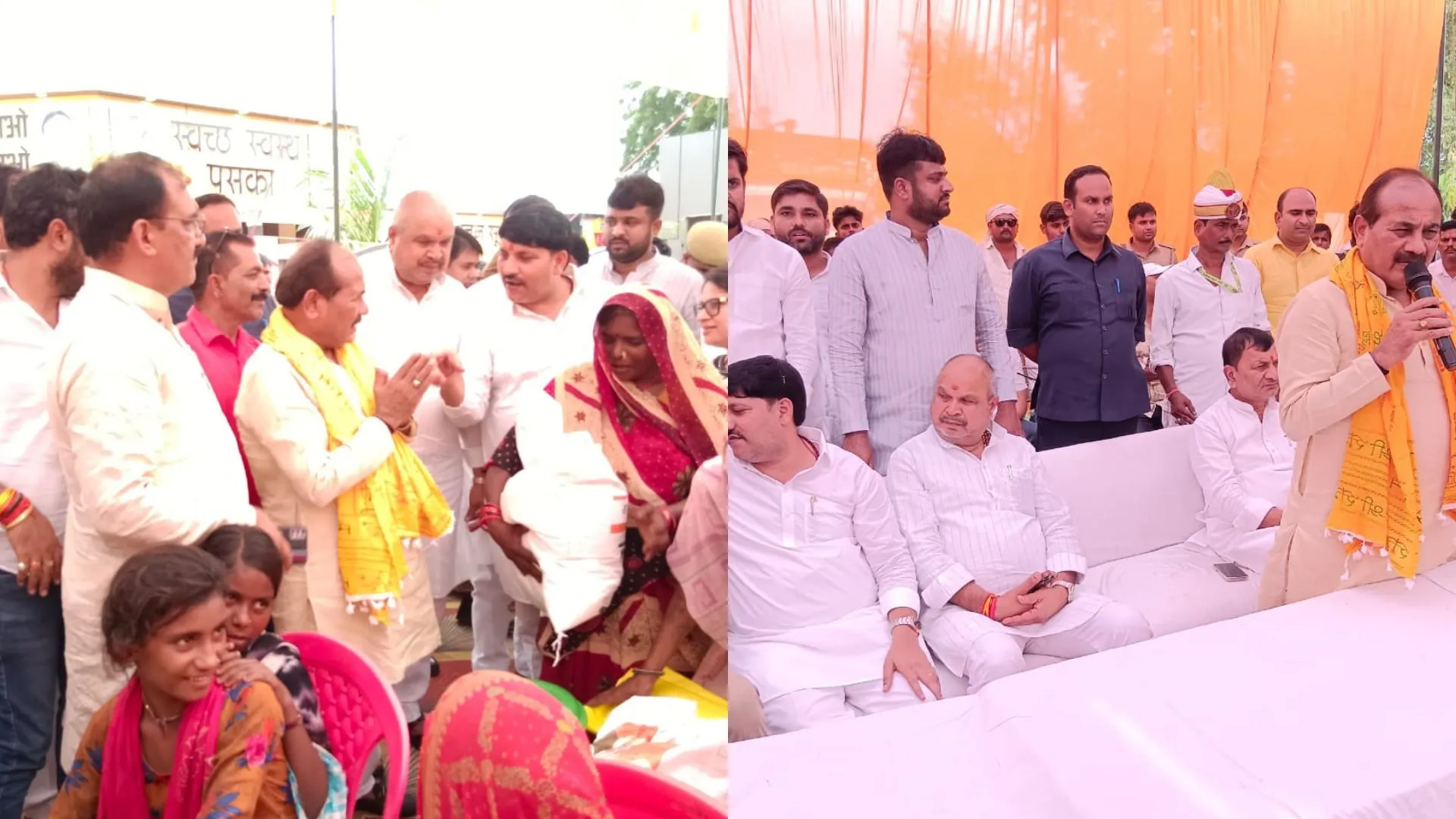 पूर्ववर्ती सरकारों में होती थी लूट..प्रभारी मंत्री दारा सिंह चौहान ने किया बाढ़ क्षेत्र का निरीक्षण, 500 पीड़ितों को बांटी राहत सामग्री