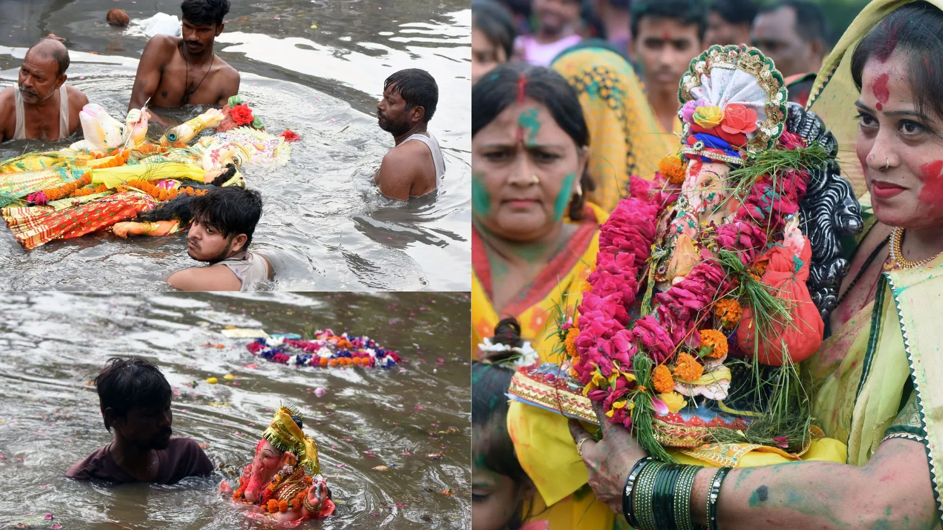 गणेश प्रतिमा विसर्जन को लेकर भड़का विवाद, महिलाओं ने जाम कर दिया मार्ग, पुलिस ने शांत करवाया विवाद