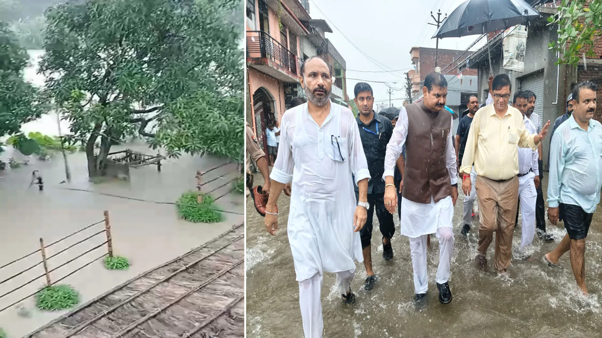 पीलीभीत : शारदा उफनाई, छतों पर डेरा डालने लगे ग्रामीण, दर्जनभर गांव बन गए टापू 