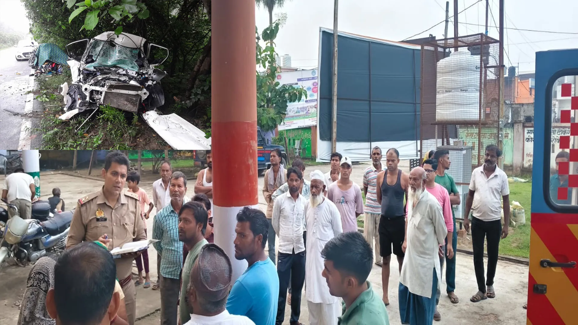 UP : सड़क हादसे में कार के उड़े परखच्चे, पीलीभीत के कपड़ा व्यापारी समेत चालक की मौत