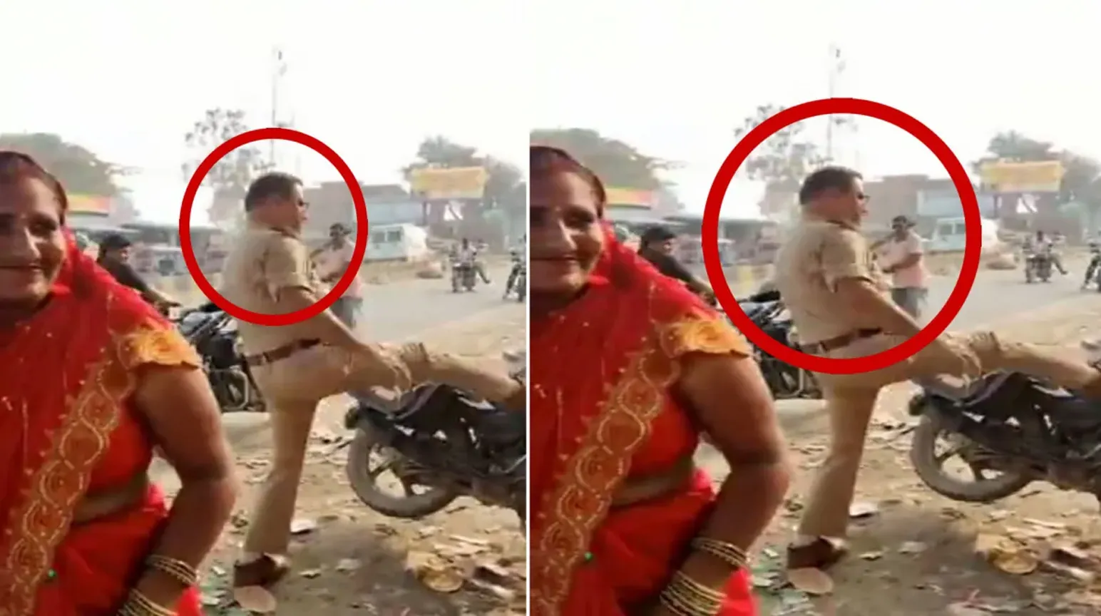 बरेली : बाइकों काे लात मारकर गिराने वाला दरोगा लाइन हाजिर
