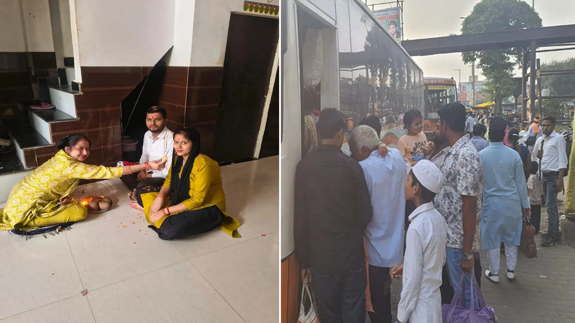 भैया दूज: बहनों ने किया भाईयों का टीका...रोडवेज बसों में भारी भीड़