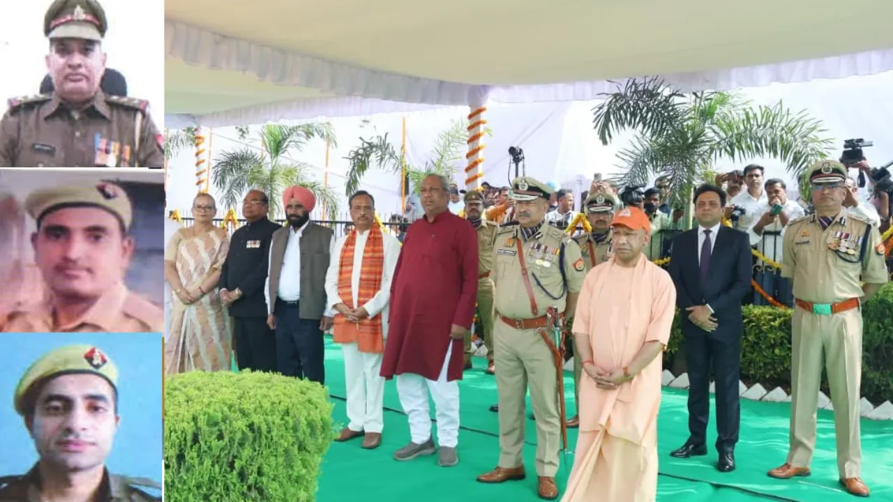 पुलिस स्मृति दिवस पर सीएम योगी ने शहीद पुलिसकर्मियों को दी श्रद्धांजलि, वीर सपूतों के परिजनों को किया सम्मानित