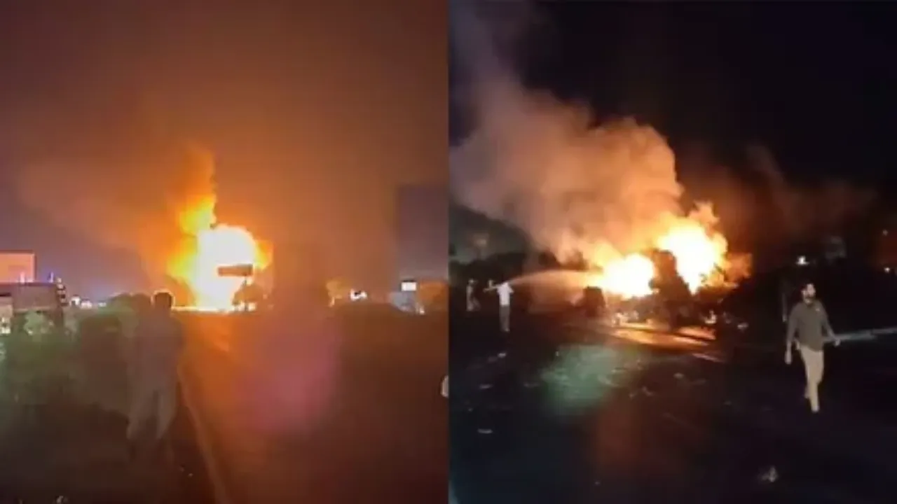 Rajasthan Truck Fire: जयपुर-अजमेर राजमार्ग पर गैस सिलेंडर से भरे ट्रक में लगी आग, एक के बाद एक हुए कई धमाके