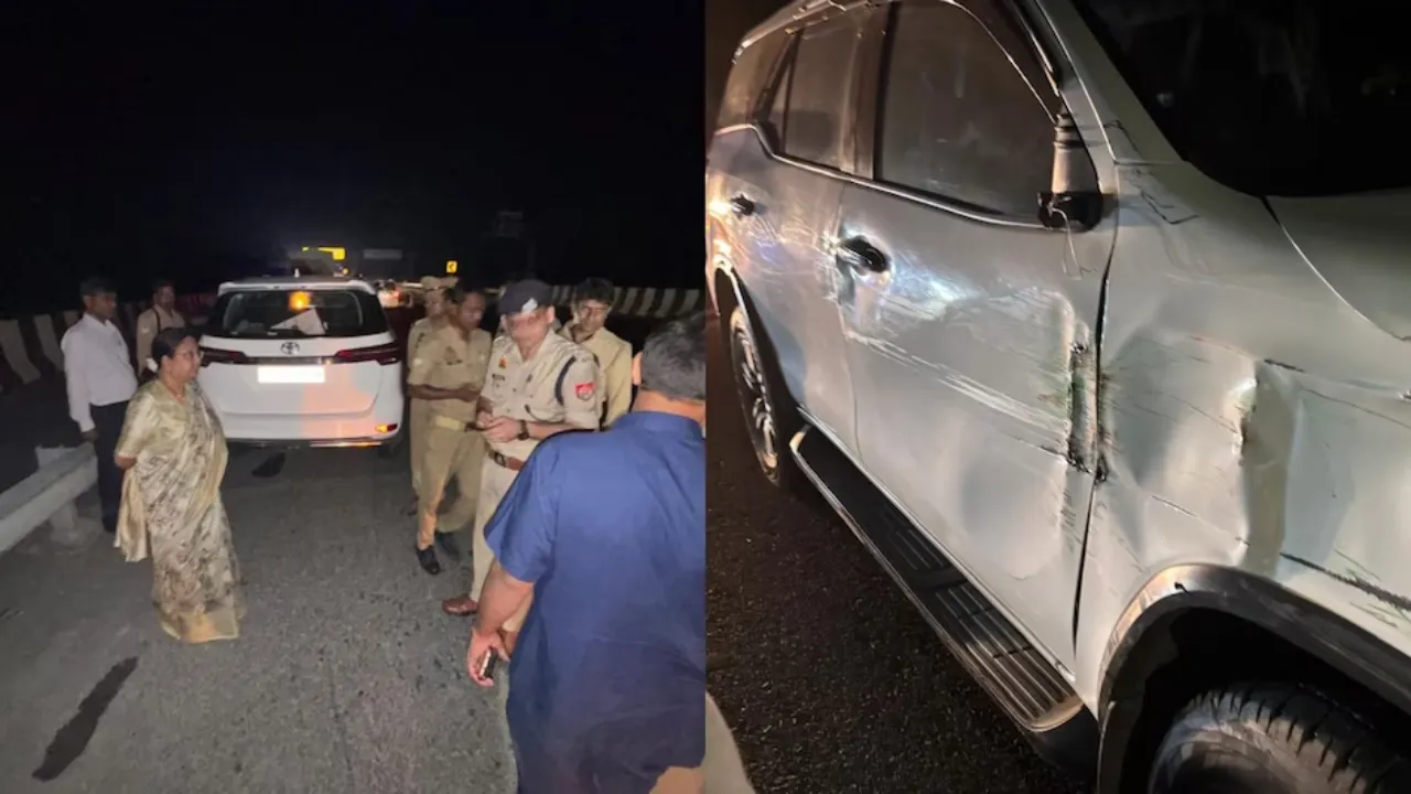 UP News: बाल-बाल बचीं बेबी रानी मौर्य, मंत्री की कार से टकराया ट्रक