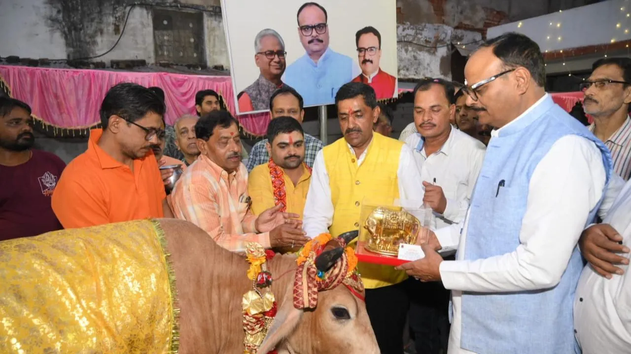तिलक किया, चुनरी ओढ़ाई और गाय को खिलाया गुड़... गोपाष्टमी पर उप मुख्यमंत्री, पर्यटन मंत्री, विधायक और एमएलसी ने की गायों की पूजा
