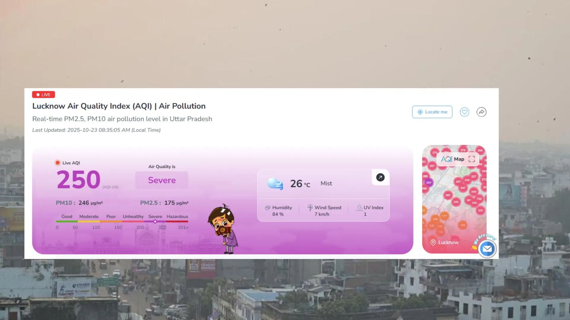  Lucknow AQI Today: शहर का बढ़ गया प्रदूषण...दमघोंटू हवा में मास्क पहनकर निकलें, जानें कैसे हैं हालात