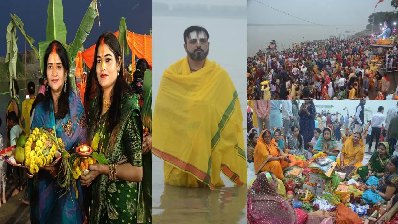 'अदिति लेहो मोर अरघिया... कानपुर में छठ पूजन के लिए घाटों पर उमड़े लाखों श्रद्धालु, गूंजे छठ मइया के गीत