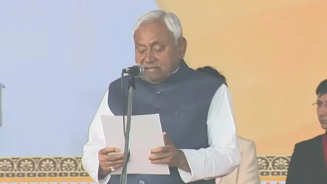   Nitish Kumar Oath :   10वीं बार बिहार के मुख्यमंत्री बने नीतीश कुमार... डिप्टी सीएम बने सम्राट चौधरी, जानें नई सरकार में कौन-कौन 