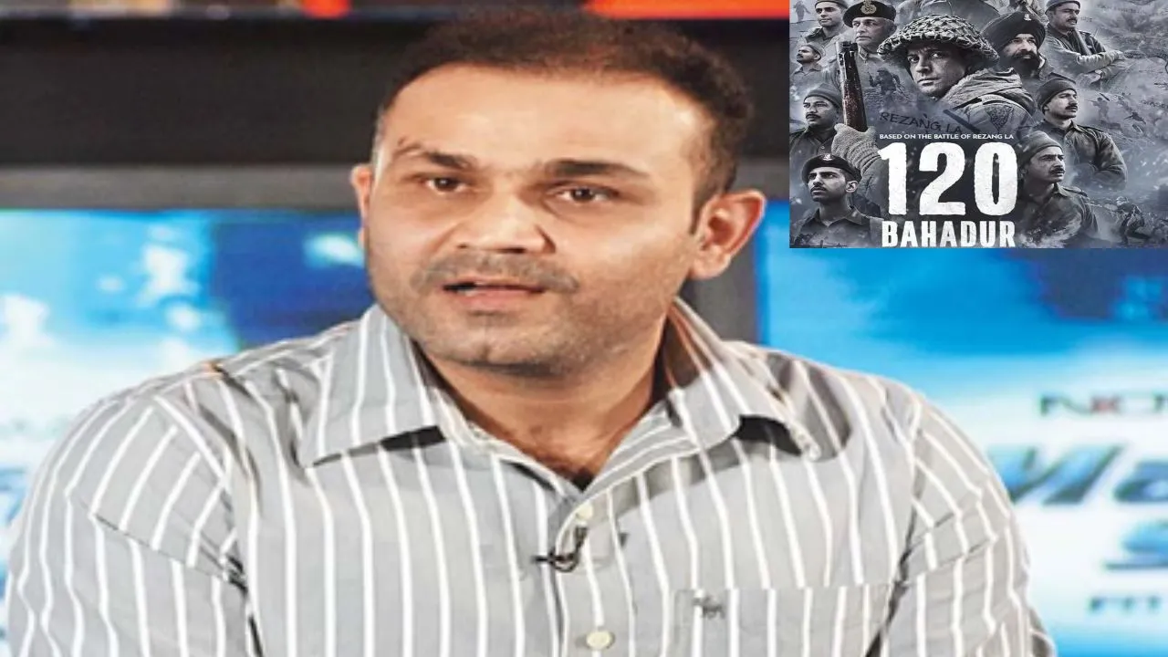 फिल्म '120 बहादुर' पूर्व क्रिकटर वीरेंद्र सहवाग ने की सराहना:  थिएटर से एक वीडियो पोस्ट कर लिखा- दिल भर आया