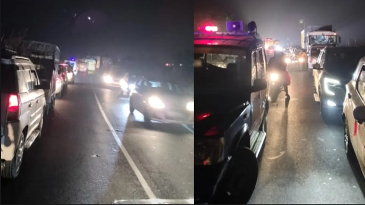 बाराबंकी : संजय सेतु ट्रक खराब होने से लगा भीषण जाम, एंबुलेंस भी फंसी, परेशान हुए यात्री