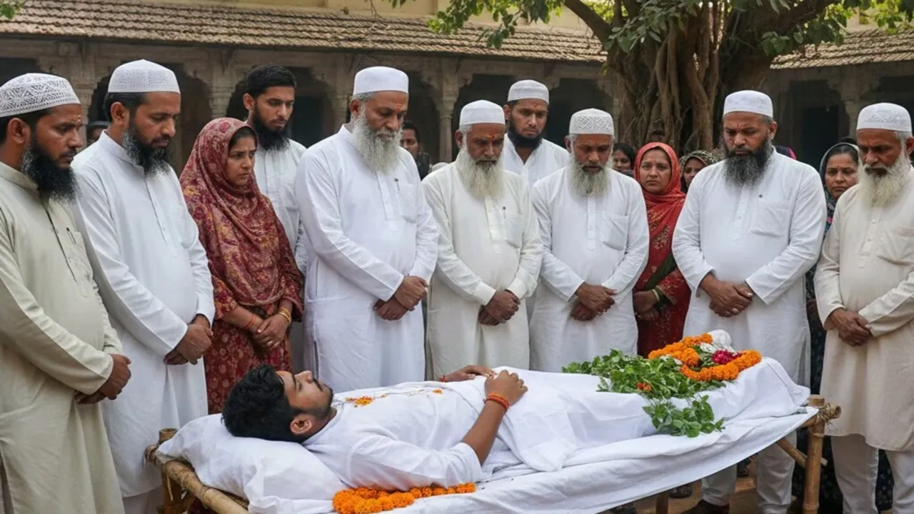 सहारनपुर : मुस्लिम समाज के लोगों ने सजाई अर्थी, हिंदू रीति रिवाज से किया शव का अंतिम संस्कार 