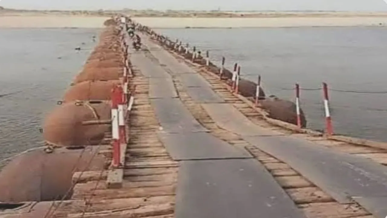 अमेठी से अयोध्या की राह हुई आसान, किशनी-कुडवा घाट पर पीपे के पुलों का निर्माण कार्य शुरू