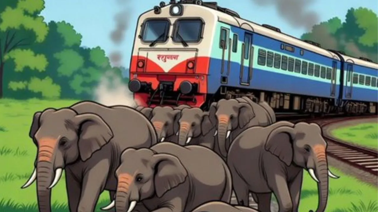 असम में हाथियों का झुंड से टकराई राजधानी एक्सप्रेस, इंजन समेत पांच डिब्बे पटरी से उतरे 