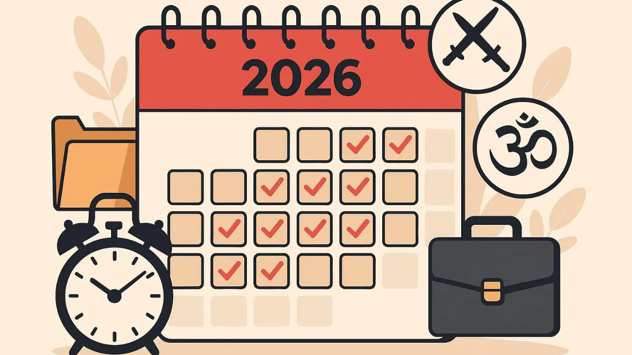 Year 2026: पांच दिवसीय सप्ताह वाले कर्मियों की नए साल में मौज... शासन के कैलेंडर में 24 सार्वजनिक अवकाशों में छह शुक्रवार और तीन सोमवार 