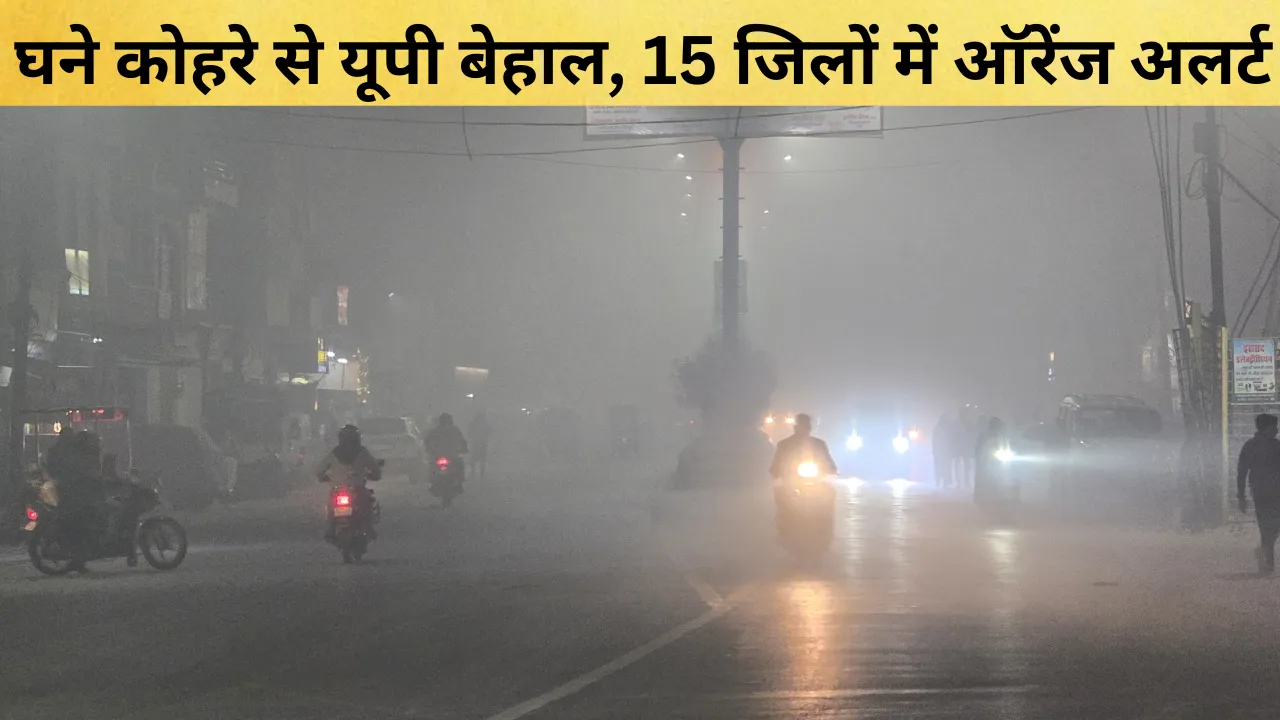 घने कोहरे से यूपी बेहाल: एक की मौत... यातायात बाधित, 15 जिलों में ऑरेंज अलर्ट