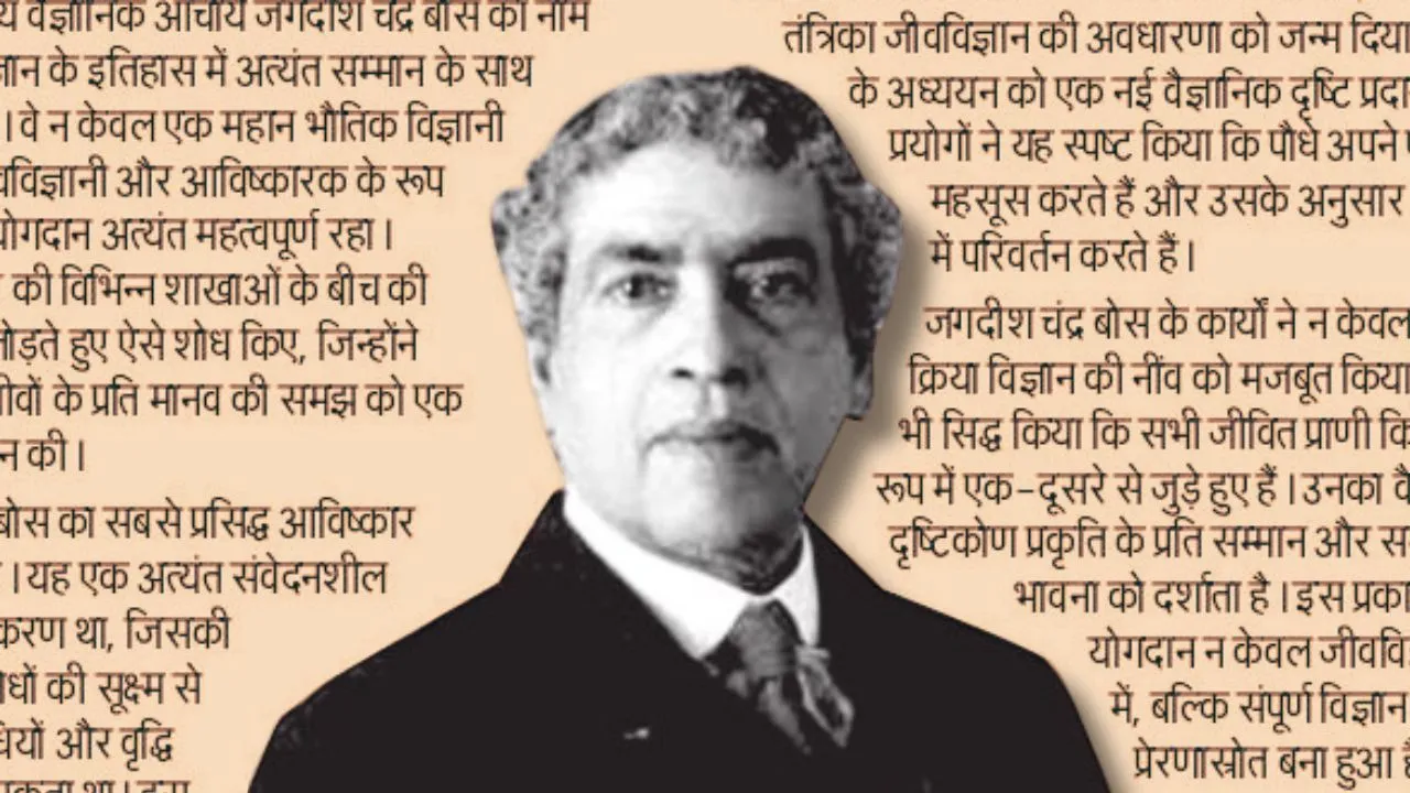 बैज्ञानिक :  जगदीश चंद्र बोस: पादप संवेदनशीलता के अग्रदूत