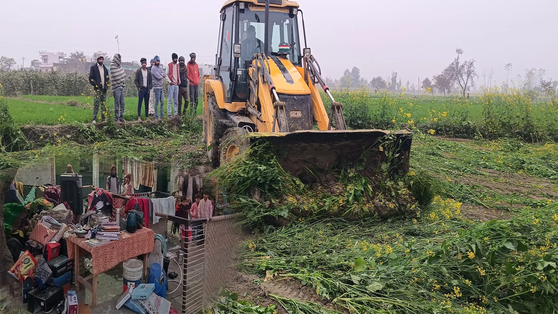 Sambhal: लेखपाल से मारपीट के बाद मातीपुर में चली जेसीबी, फसल नष्ट- मकान ध्वस्त