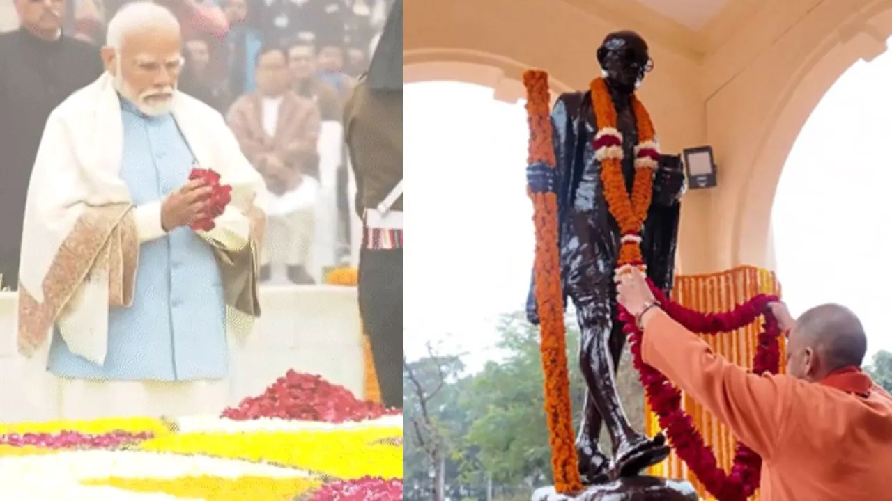 महात्मा गांधी की पुण्यतिथि पर राष्ट्रपति मुर्मू समेत PM मोदी ने दी श्रद्धांजलि,  सीएम योगी ने गांधी जी की प्रतिमा पर पुष्पांजलि की अर्पित  
