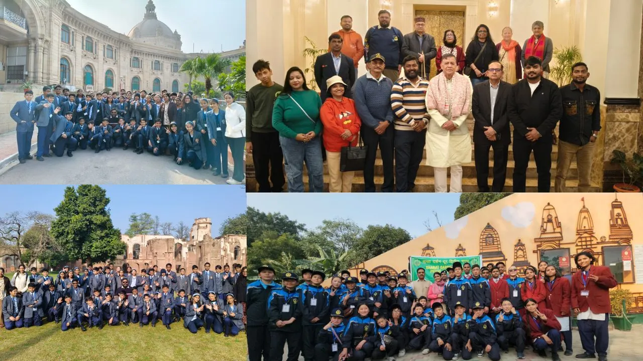 स्कूली बच्चों ने किया लखनऊ दर्शन,  बस से विधानसभा सहित प्रमुख ऐतिहासिक धरोहरों को जाना 