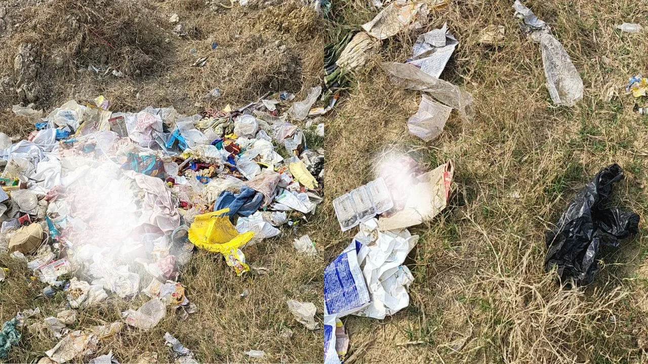  CHC के सामने फेंका जा रहा मेडिकल कचरा:निजी अस्पताल पर मेडिकल वेस्ट खुले में फेंकवाने का आरोप, वीडियो वायरल