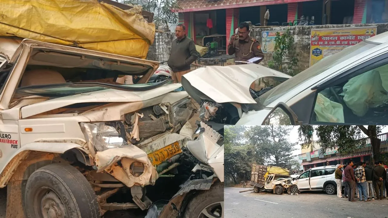 गोंडा में भीषण सड़क हादसा: कार–पिकअप की भिड़ंत से युवक की मौत, चार की हालत गंभीर