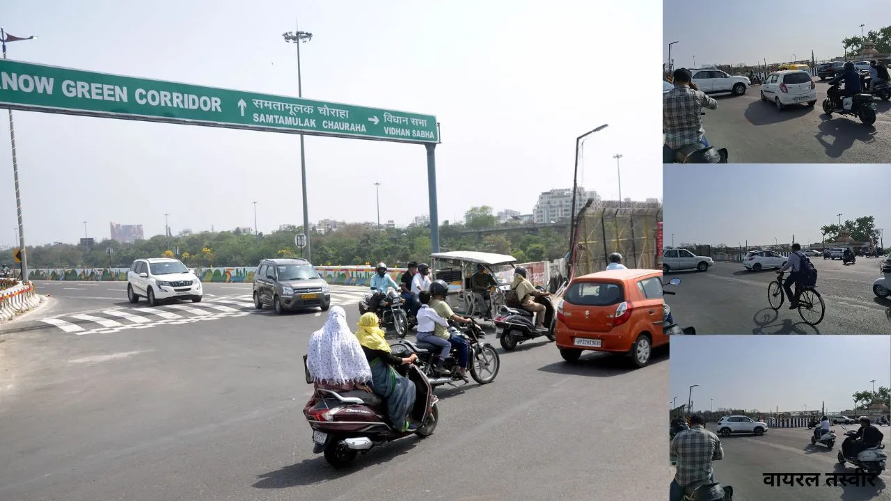 ग्रीन कॉरिडोर की रोटरी पर टकराता यातायात:  बचकर निकलते वाहन सवार, ट्रैफिक कंट्रोल के लिए ....न सिग्नल न ही अन्य इंतजाम