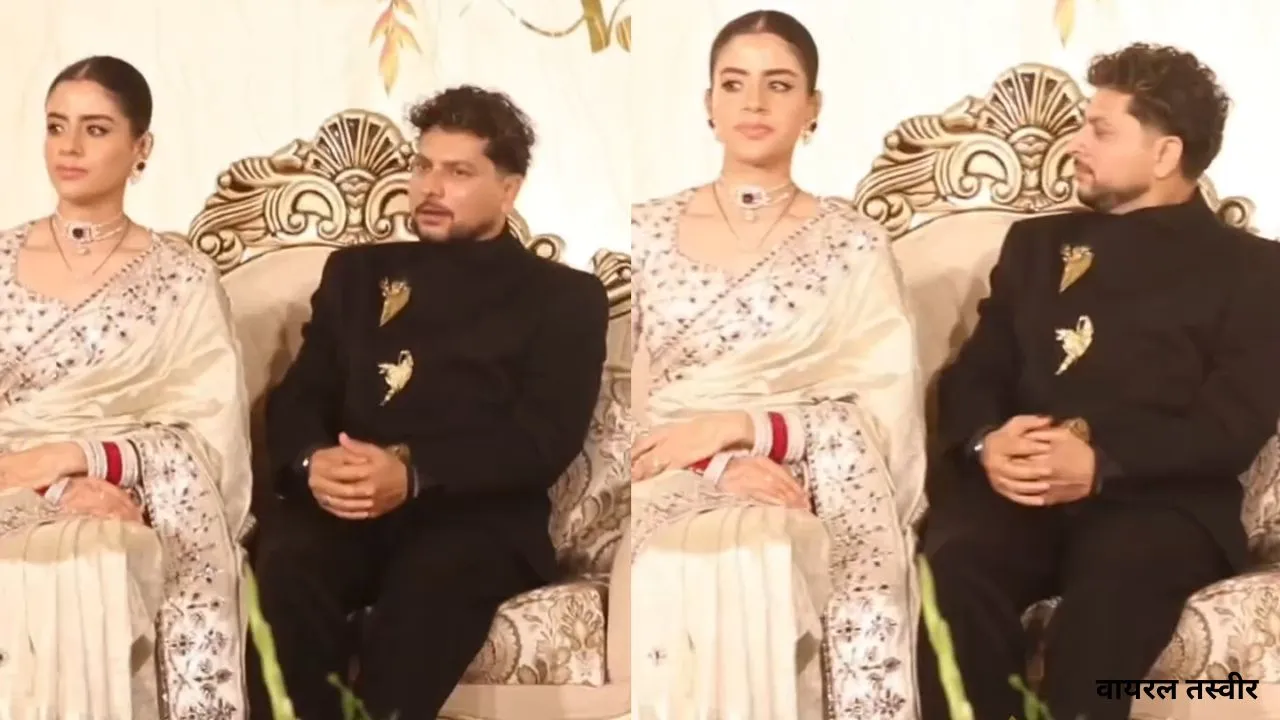 कुलदीप-वंशिका ने की ग्रैंड एंट्री:  शाही रिसेप्शन में लगा दिग्गजों का जमघट, मुख्यमंत्री के चरण छूकर लिया आशीर्वाद