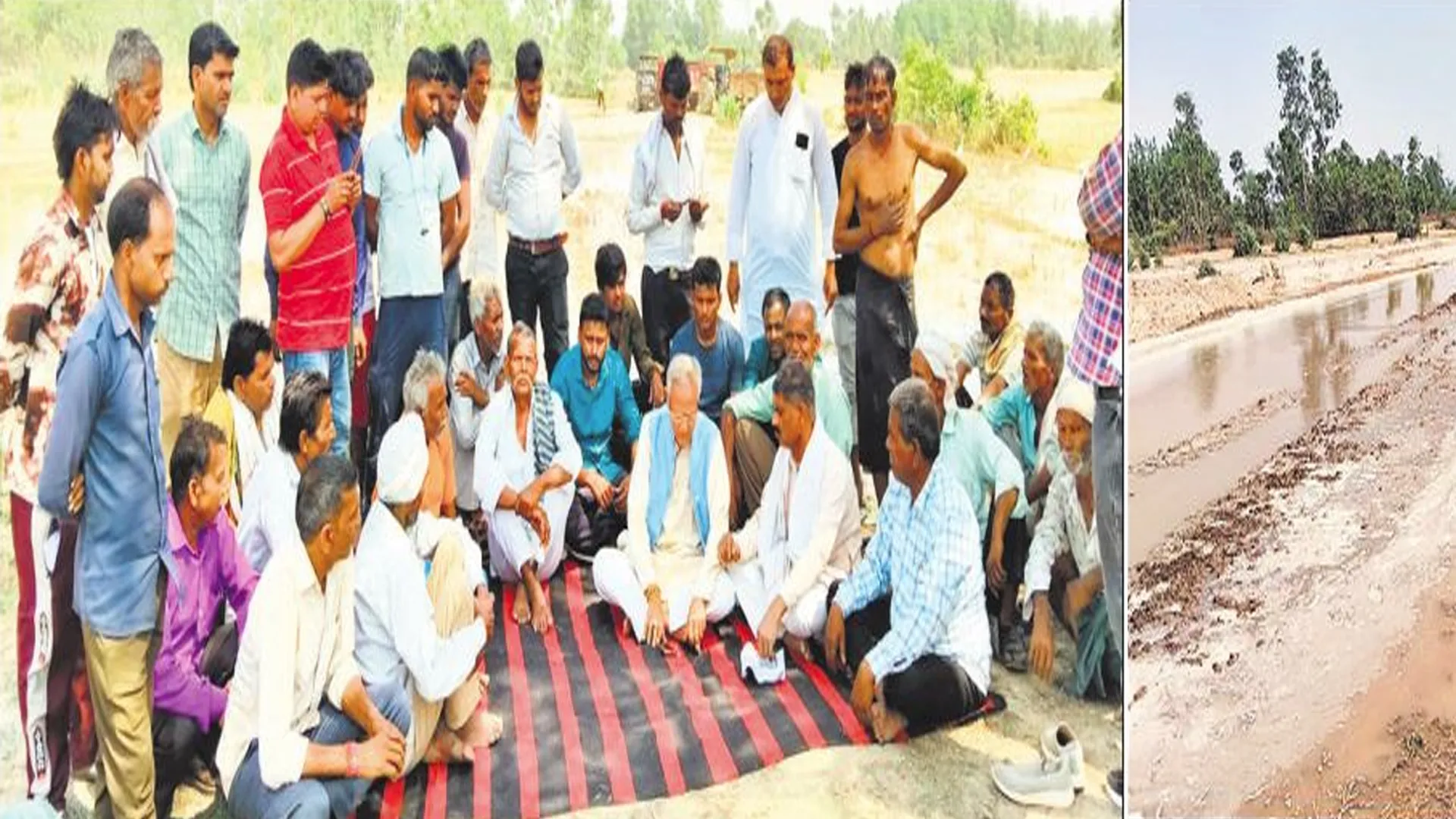 Bareilly : मुआवजे के लिए जुटे किसान, रिंग रोड का रोका निर्माण