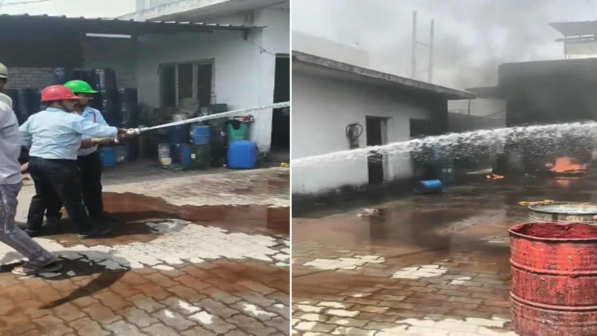 Bareilly:परसाखेड़ा में पेंट फैक्ट्री के अंदर लगी आग, कई किलोमीटर दूर तक दिखा धुएं का गुबार