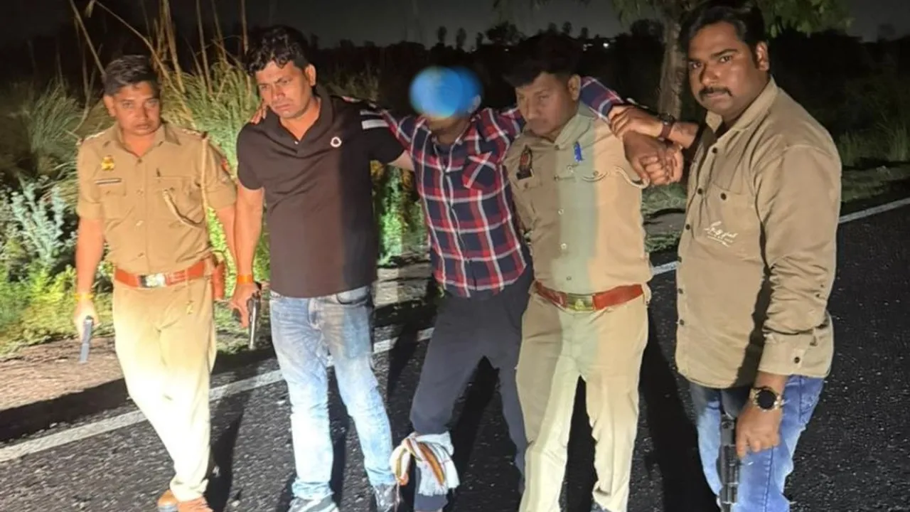 ग्रेटर नोएडा में गौ तस्कर से पुलिस-मुठभेड़, 25 हजार का इनामी गिफ्तार