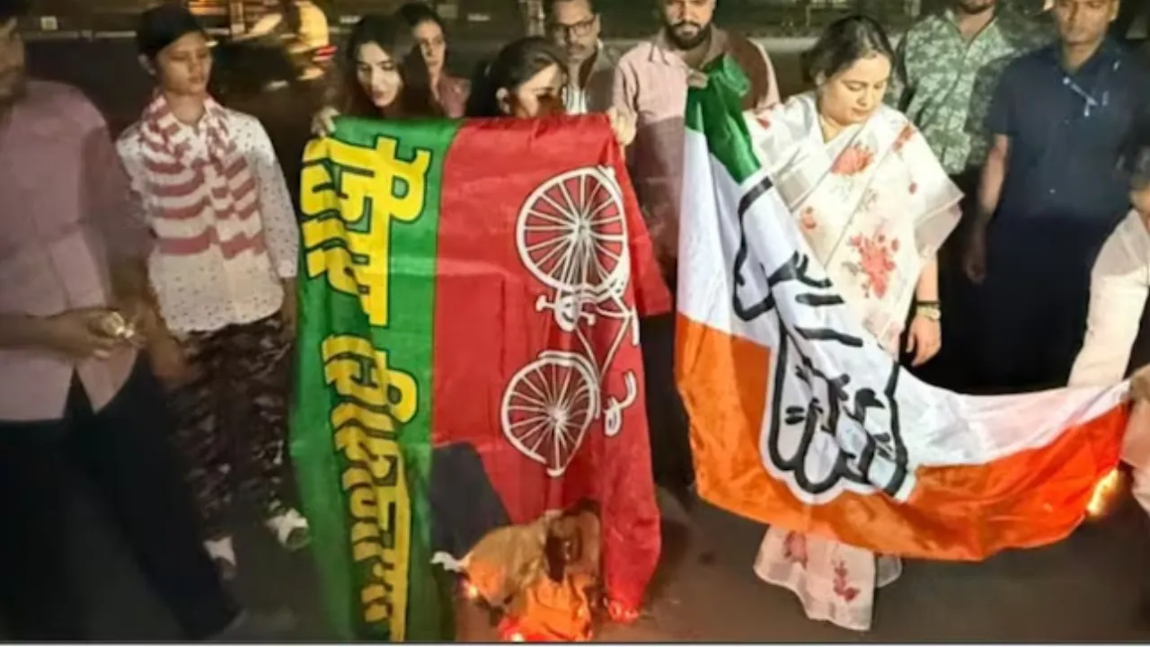 महिला आरक्षण बिल गिरने से विपक्ष पर भड़कीं राज्य महिला आयोग की उपाध्यक्ष अपर्णा यादव: सपा-कांग्रेस का झंडा जलाया, बोलीं- देश की नारी शक्ति कभी माफ नहीं करेगी!