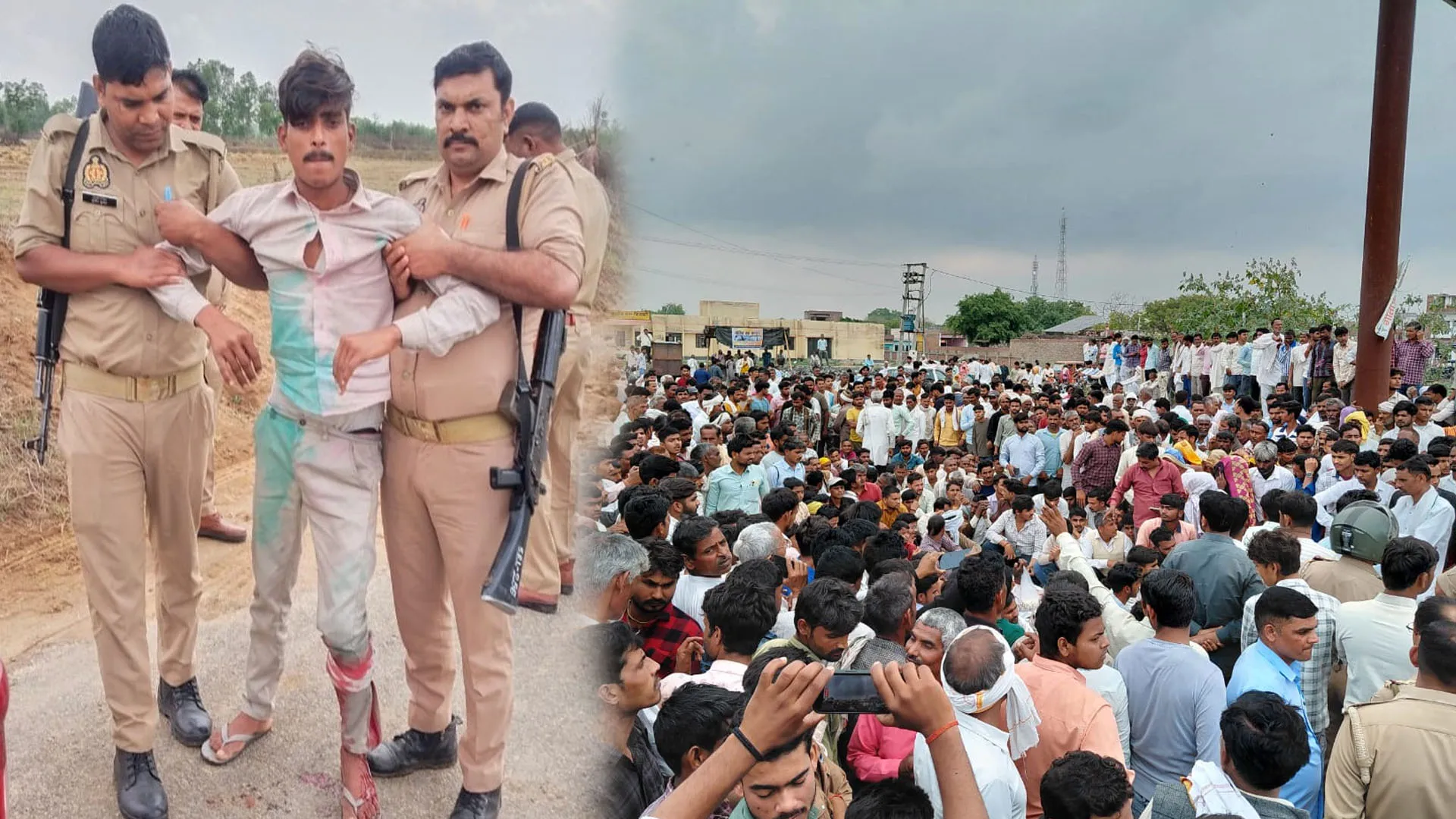 हत्यारों के एनकाउंटर की मांग: पिता-पुत्र के शव देखते ही भड़का जनाक्रोश,जाम लगाकर किया हंगामा