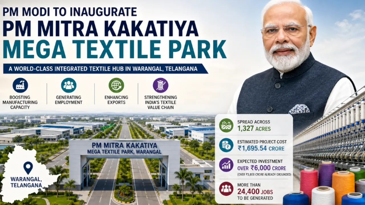 पीएम मोदी आज 1700 करोड़ से तैयार PM Mitra Park का करेंगे उद्घाटन, वारंगल में 1 लाख से ज्यादा रोजगार के खुले नए द्वार